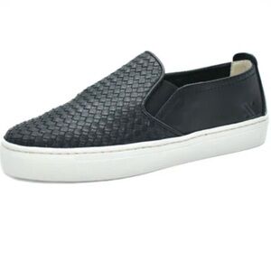 THE FLEXX Black Woven Slip-On Loafers